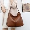 Large Fashion PU Leather Tote Bag Ladies Shoulder Crossbody Hobo Bag Brown