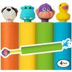 Water Blaster Soaker Gun - 4 Pack Safe Foam Noodles Pump Action Outdoor Water Toy for Kids and Adults - Pool Beach Yard and Park Play. 4 Animal Figures in 4 Bright Colors. Up to 30 ft. Blast