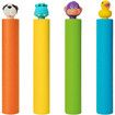 Water Blaster Soaker Gun - 4 Pack Safe Foam Noodles Pump Action Outdoor Water Toy for Kids and Adults - Pool Beach Yard and Park Play. 4 Animal Figures in 4 Bright Colors. Up to 30 ft. Blast