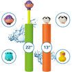 Water Blaster Soaker Gun - 4 Pack Safe Foam Noodles Pump Action Outdoor Water Toy for Kids and Adults - Pool Beach Yard and Park Play. 4 Animal Figures in 4 Bright Colors. Up to 30 ft. Blast