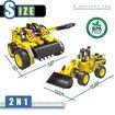 Building Toys Gifts (Bulldozer & Tank) Construction Engineering Set forKids Christmas Birthday, Best Educational STEM Learning Kits