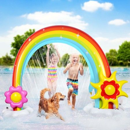 Inflatable Rainbow Sprinkler for Kids Summer Outdoor Lawn Toy