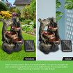 Solar Panel Powered Water Fountain Garden Features Bird Bath Backyard w/ LED Light