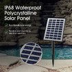 Solar Panel Powered Water Fountain Garden Features Bird Bath Backyard w/ LED Light