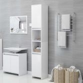 Bathroom Cabinet White 30x30x183.5 cm Chipboard