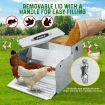 Auto Chicken Feeder Automatic Treadle Rat Proof Poultry Chook Hen Duck Coop Food Dispenser No Spill Galvanized Steel 11kg with Stopper