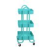 3 Tiers Kitchen Trolley Cart Steel Storage Rack Shelf Organiser Wheels Blue