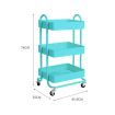 3 Tiers Kitchen Trolley Cart Steel Storage Rack Shelf Organiser Wheels Blue
