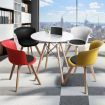 Office Meeting Table Chair Set 4 PU Leather Seat Dining Tables Chair Round Desk Type 5