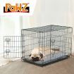 PaWz Pet Dog Cage Crate Metal Carrier Portable Kennel With Bed 30"