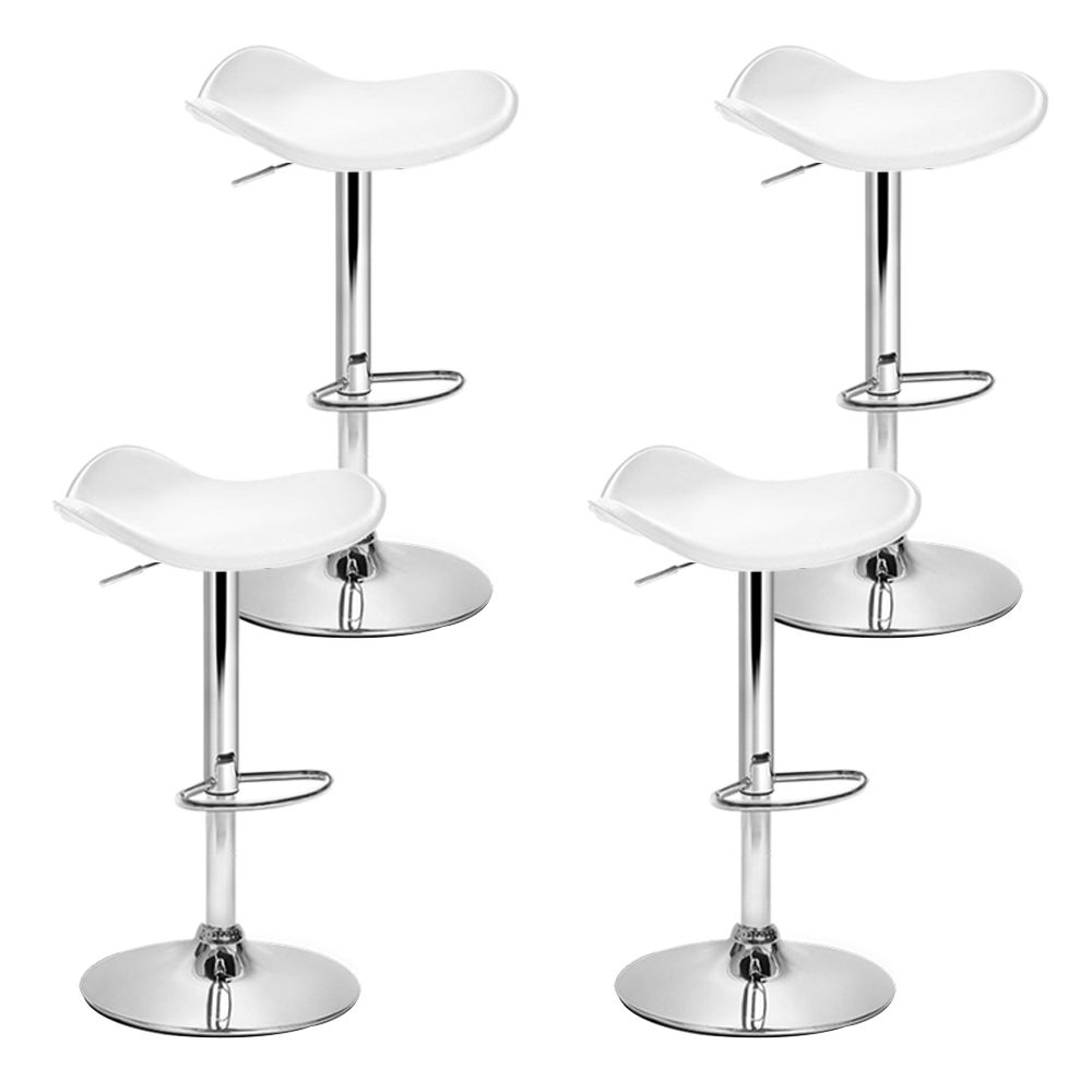 Artiss 4x Bar Stools Leather Gas Lift Chair White