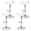 Artiss 4x Bar Stools Leather Gas Lift Chair White