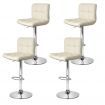 Artiss 4x Bar Stools Leather Gas Lift Beige