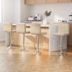 Artiss 4x Bar Stools Leather Gas Lift Beige
