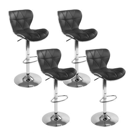 black and chrome bar stools with back