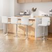 Artiss 4x Bar Stools Leather Gas Lift w/Armrest White
