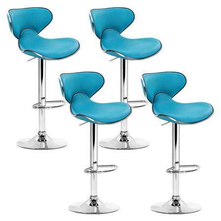 Bar Stools Swivel Stool Leather, Teal Faux Leather Counter Stools