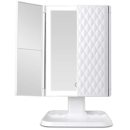 Makeup Mirror Vanity Mirror with Lights 3 Color Lighting Modes 68LED Trifold Mirror 1x/2x/3x Magnification
