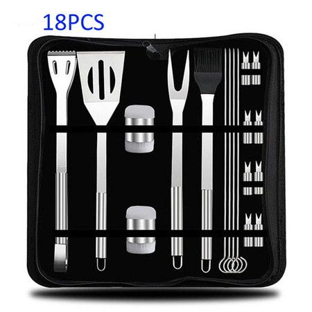 18PCS Stainless Steel Grill Kit Barbecue Utensil Tool