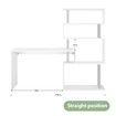 Home Office Computer Desk Corner Table W/ Hutch 4 Tier Bookshelf Storage L-Shaped Rotating Table White 