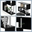 Home Office Computer Desk Corner Table W/ Hutch 4 Tier Bookshelf Storage L-Shaped Rotating Table Black