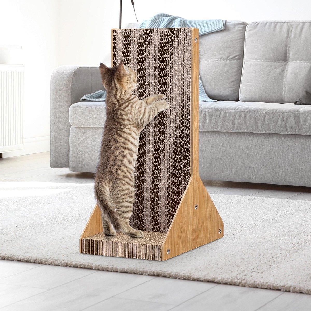 thumbnail image 2 of LIFLIX Cardboard Cat Scratcher With 2 Boxes - 6 Reversible Scratch Pads With Catnip, 43.5x34x15.2cm 2 of 12