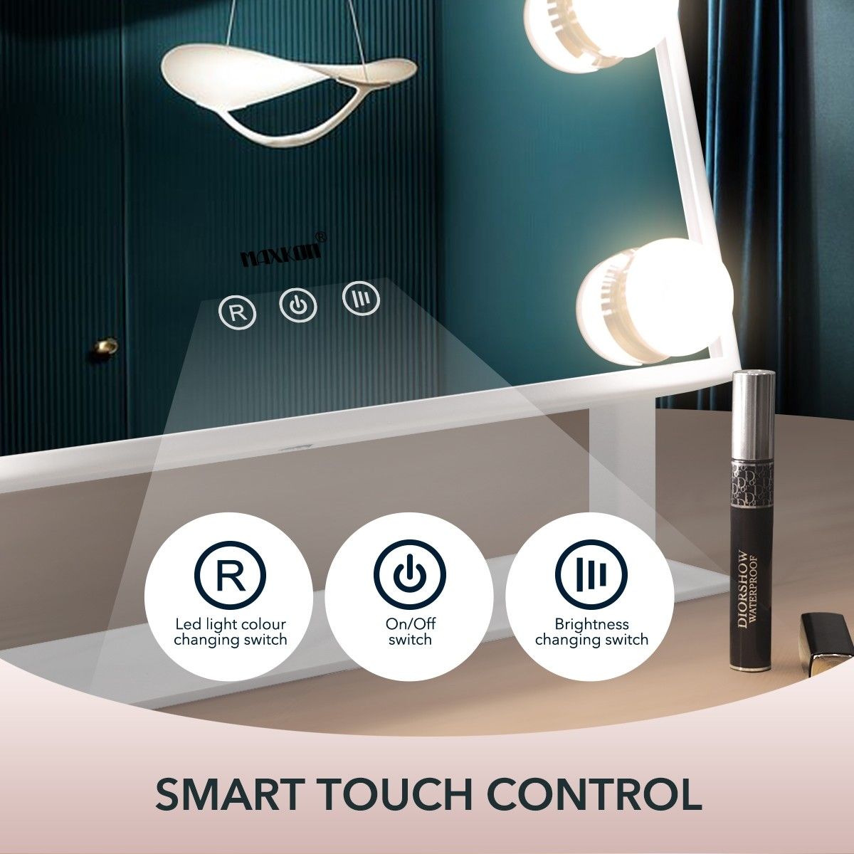 Maxkon Hollywood Makeup Mirror LED Vanity Mirror Light Up Mirror with 12 LED Lights Crazy Sales