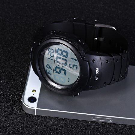 Skmei 1068 Multifunctional LED Military Watch Alarm Stopwatch Water Resistant
