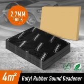 Butyl Sound Deadener Insulation Car Deadening Mat Automotive Proofing Noise Shield Truck Vibration 2.7mm Rubber 4 SQM 20Pcs