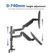 Dual Screen Monitor Stand Bracket Adjustable Computer Monitor Desk Mount for 13 to 35 Inch