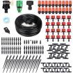 15M 166PCS Plant Watering Mist Cooling Irrigation System Hose Nozzles sprinklers Automatic KITS for Garden, Greenhouse, Patio, Lawn