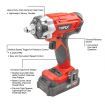 2 in 1 20V Cordless Impact Wrench Driver 1/2" w/ Sockets Battery & Charger (one battery)