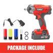 2 in 1 20V Cordless Impact Wrench Driver 1/2" w/ Sockets Battery & Charger (one battery)