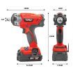 2 in 1 20V Cordless Impact Wrench Driver 1/2" w/ Sockets Battery & Charger (one battery)