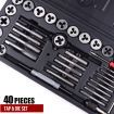 40-Piece Imperial Tap and Die Set Screw Thread Drill Kit Pitch Gauge M3-M12