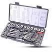 40-Piece Imperial Tap and Die Set Screw Thread Drill Kit Pitch Gauge M3-M12