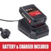 TOPEX 20V Max Lithium Cordless Rotary Hammer Drill Kit w/ Battery Charger Bits