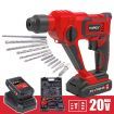 TOPEX 20V Max Lithium Cordless Rotary Hammer Drill Kit w/ Battery Charger Bits