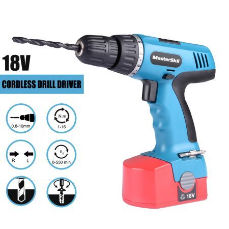 50pc 18V Cordless Drill Driver Power Hand Tool Set with Storage Case