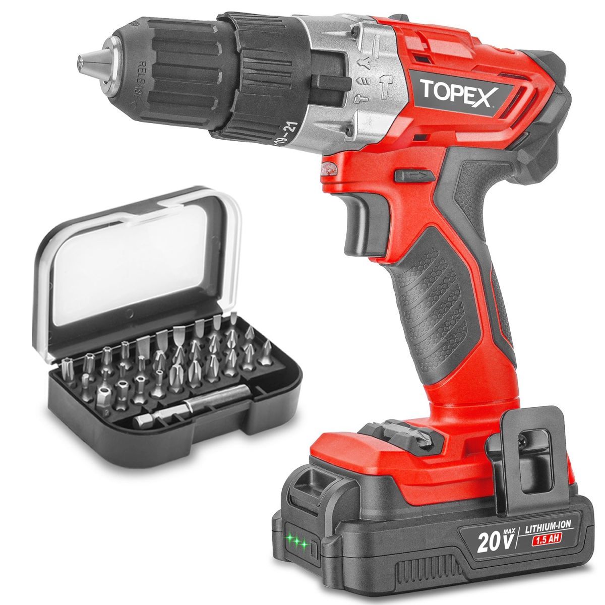 20V Max Cordless Hammer Drill w/ Li-Ion Battery & Screwdriver Bit Set