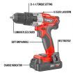 20V Max Cordless Hammer Drill w/ Li-Ion Battery & Screwdriver Bit Set