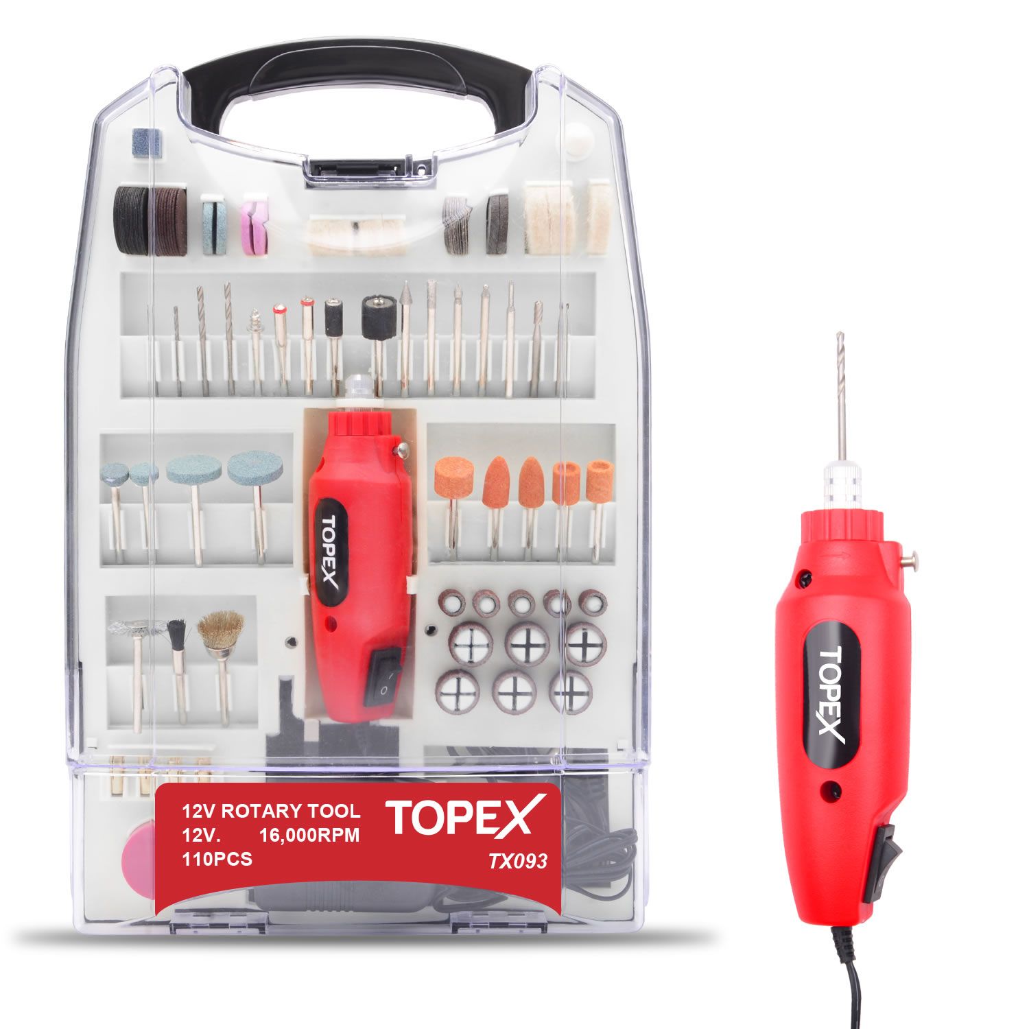 110PCS 12V Mini Grinder Electric Rotary Tool Polishing Drilling Kit Set