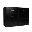 Redfern Black 6 Drawer Lowboy