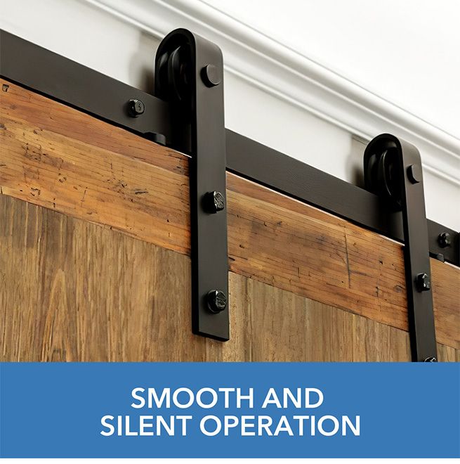3m Single Sliding Barn Door Hardware Set w/Floor Guide Antijump Block Roller Stopper Crazy Sales