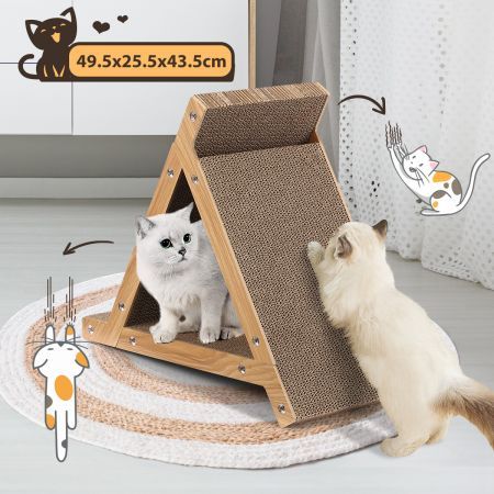 Triangle Cat Scratching Board Corrugated Cardboard Cat Toy Pad Lounge