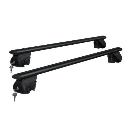 Universal Car Roof Rack Aluminium Cross Bars Adjustable 135cm Black Upgraded Holder Adjustable Car 90kgs load Carrier