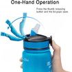 Motivational Drinking Water 1L Bottle with Time Marker & Straw -Col.Blue