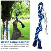 Spring Pole Dog Rope Toy Pet Dog Heavy Duty Pull Tether Tug of War, Hanging Bungee Toy for Outdoor Exercise, for Medium Large Dog Muscle Builder