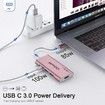 7 in 1 USB C Hub Type C to HDMI 4k Adapter Compatible with MacBook Pro(Thunderbolt 3),Ipad Pro,Chromebook,Xps 13/15 Pink