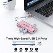 7 in 1 USB C Hub Type C to HDMI 4k Adapter Compatible with MacBook Pro(Thunderbolt 3),Ipad Pro,Chromebook,Xps 13/15 Pink